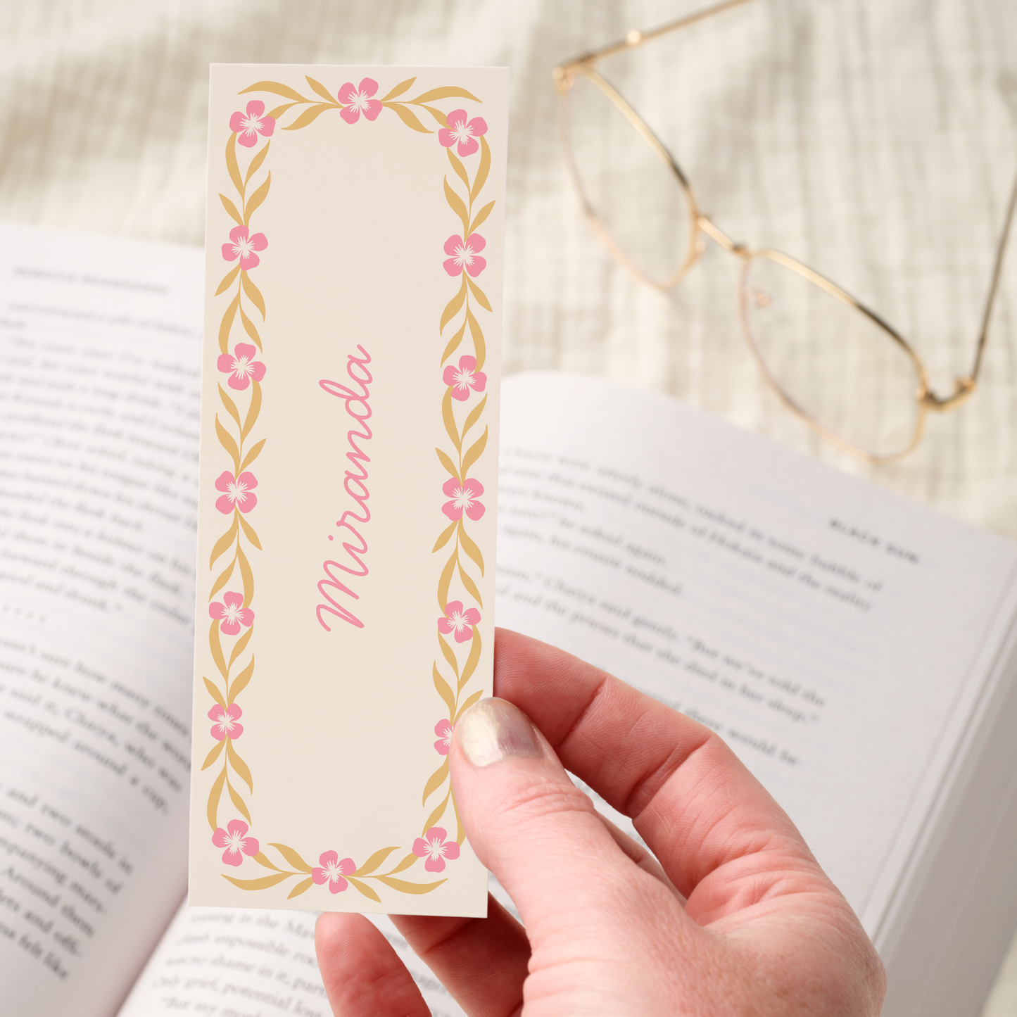 Floral Personalized Custom Name Bookmarks