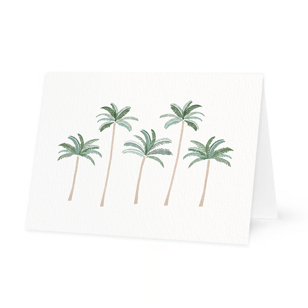 Coastal Palm Trees Tropical Folded Greeting Card