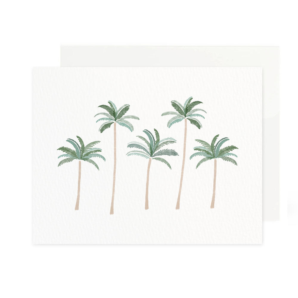 Coastal Palm Trees Tropical Folded Greeting Card