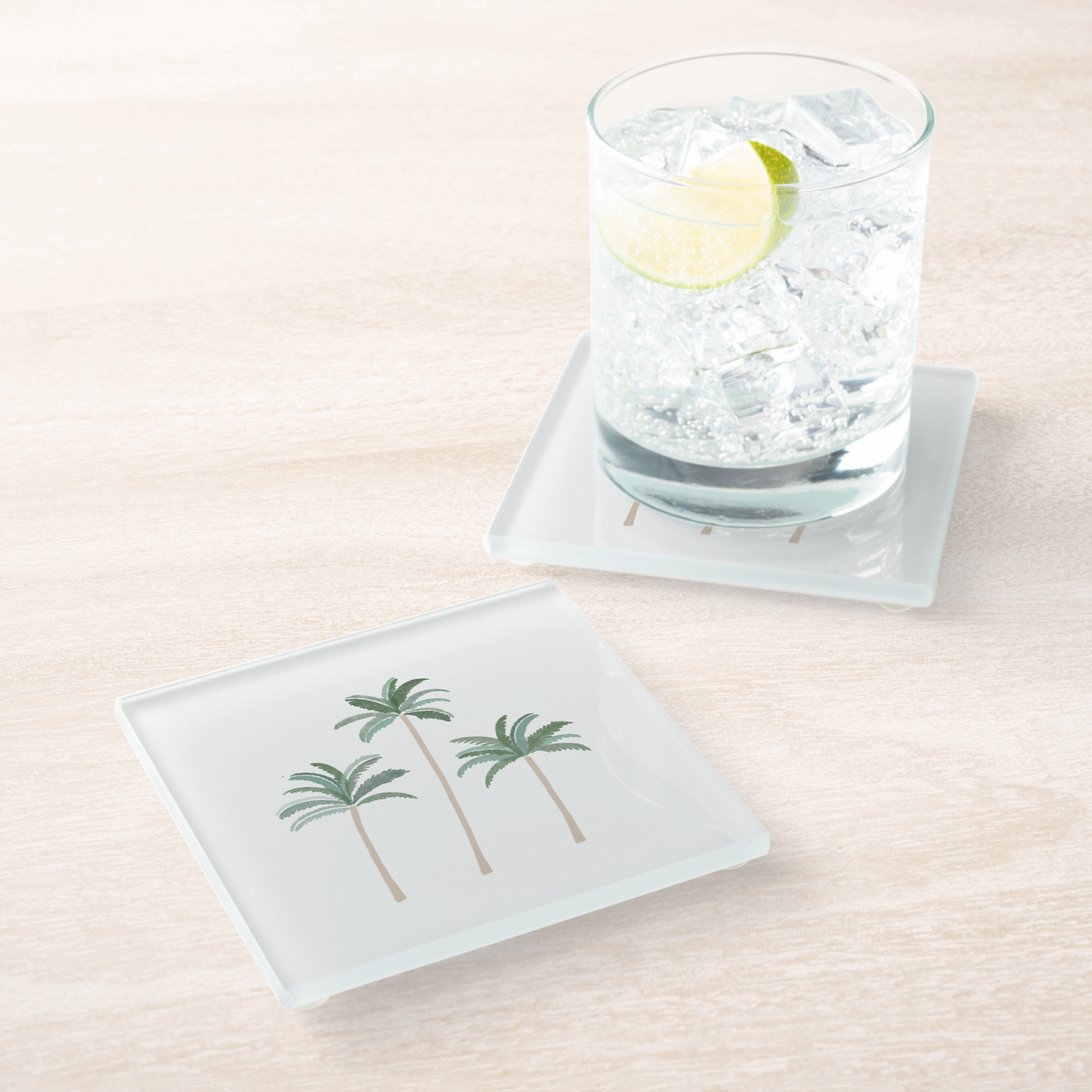 Palm Trees Glass Coaster