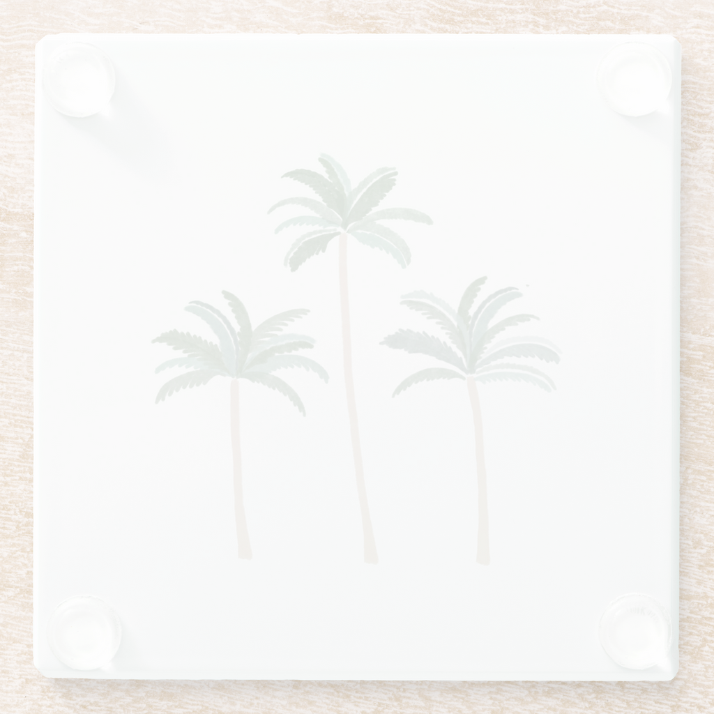 Palm Trees Glass Coaster