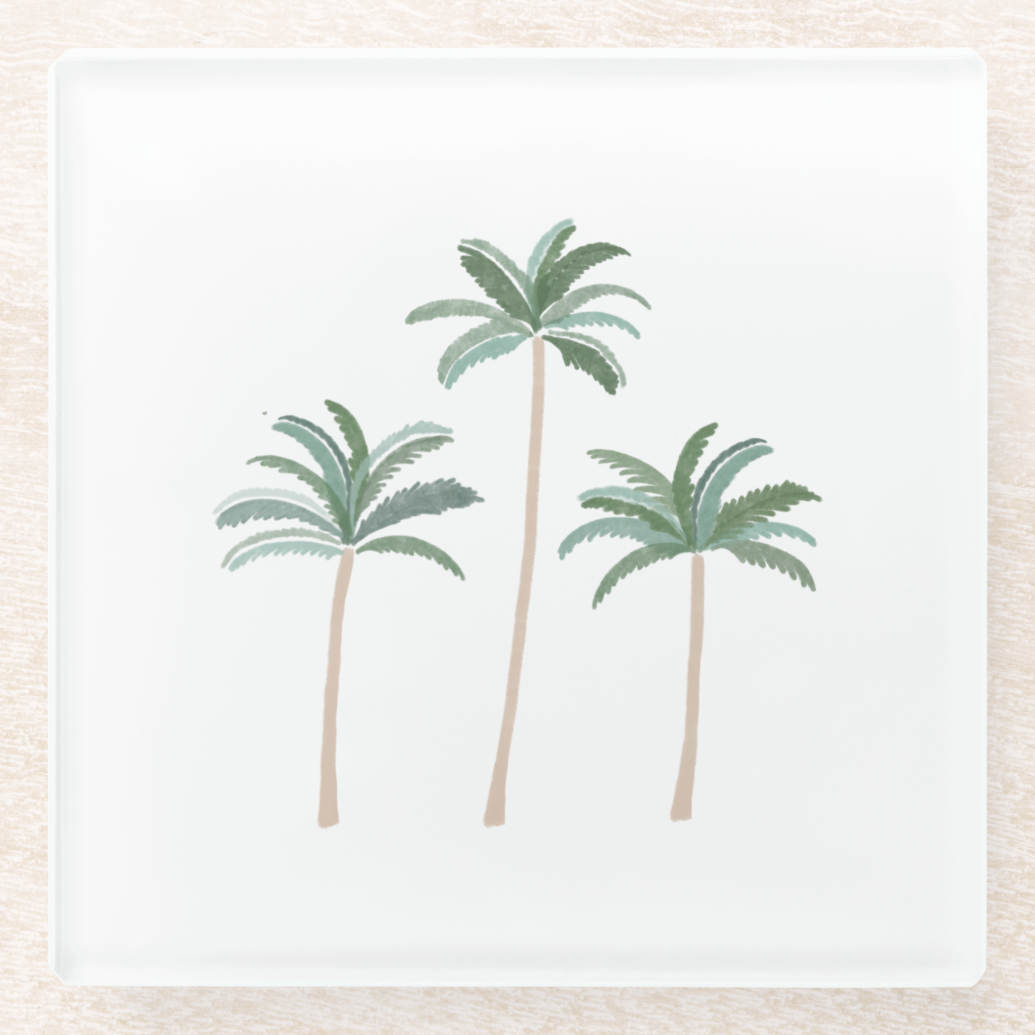 Palm Trees Glass Coaster