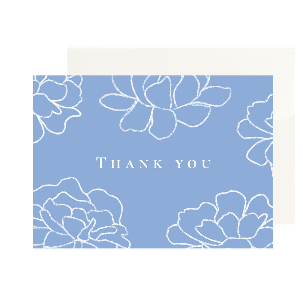 Floral Line Art Thank You Card Set