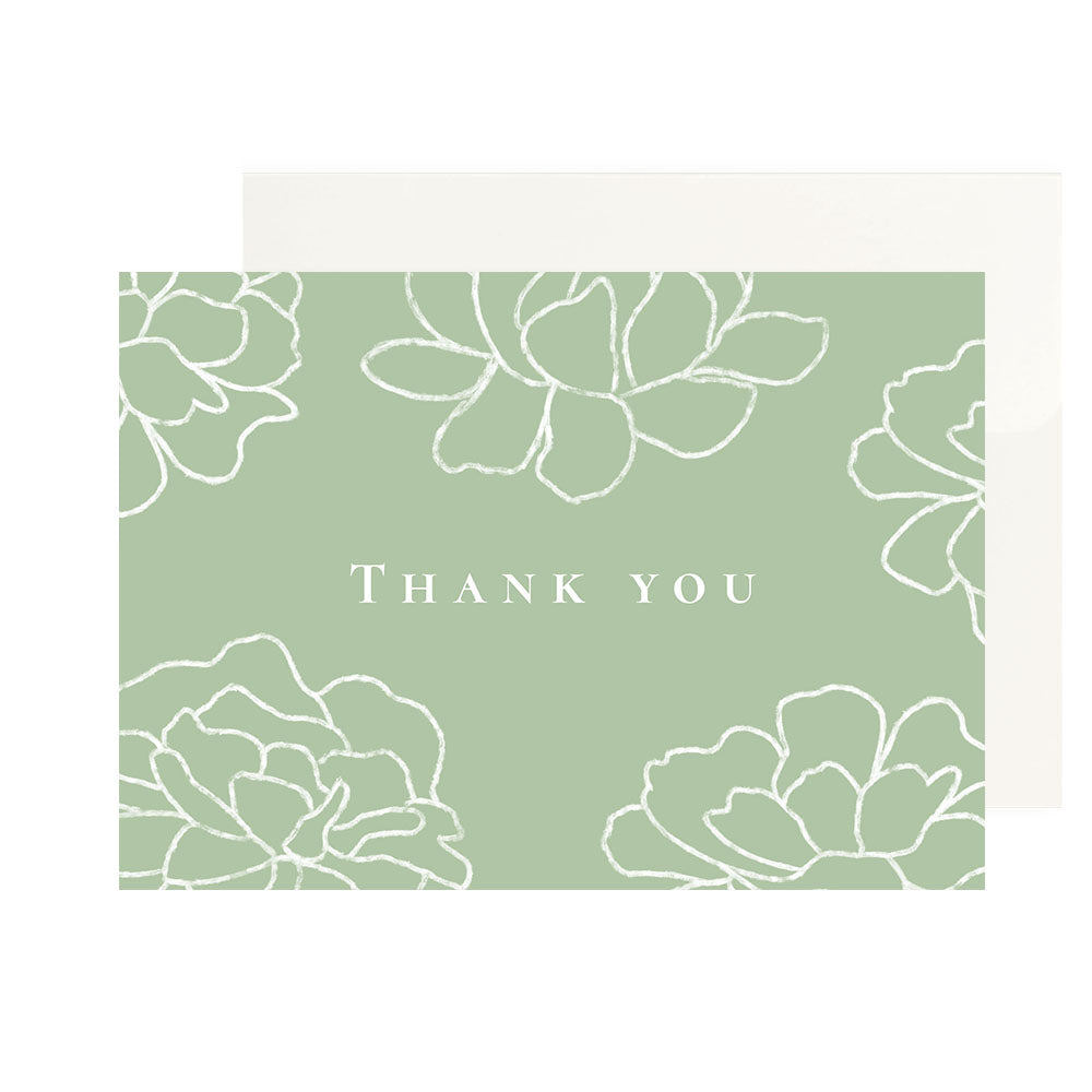 Floral Line Art Thank You Card Set