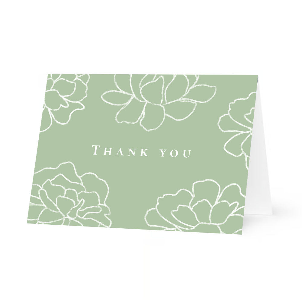 Floral Line Art Thank You Card Set
