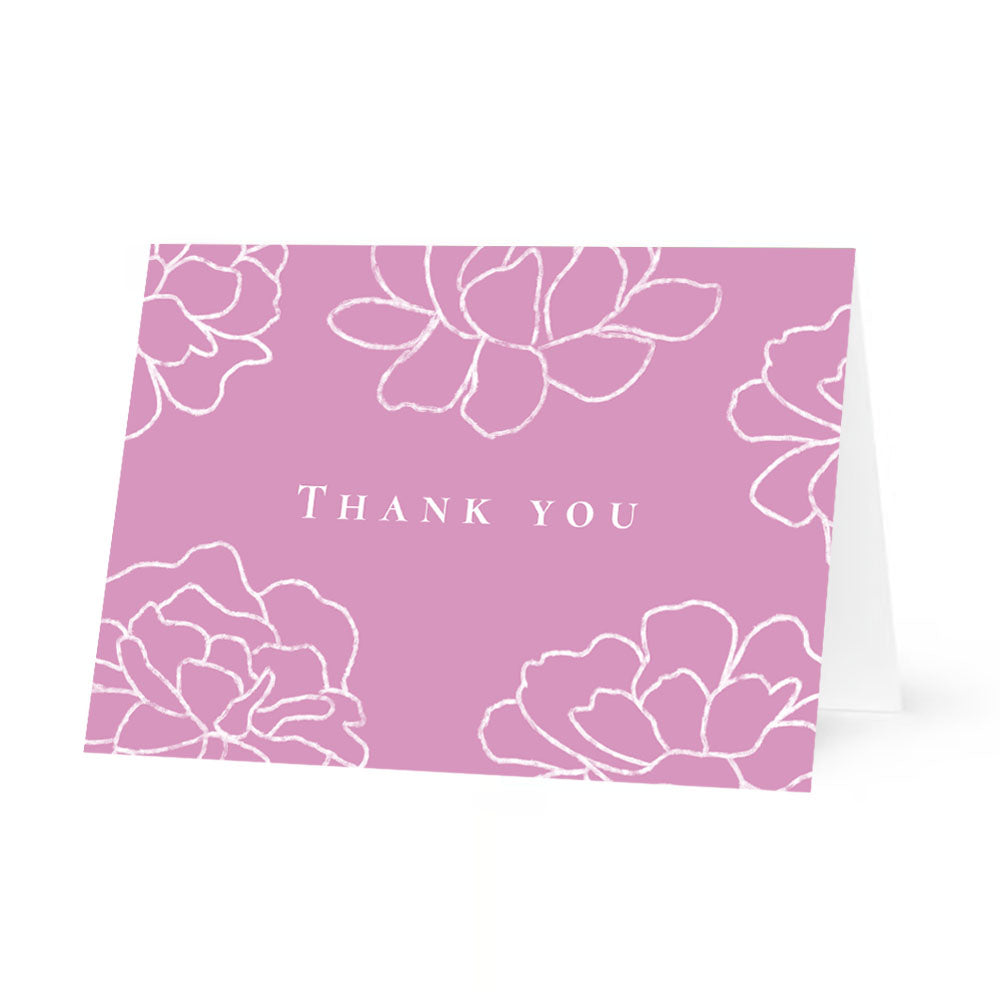 Floral Line Art Thank You Card Set