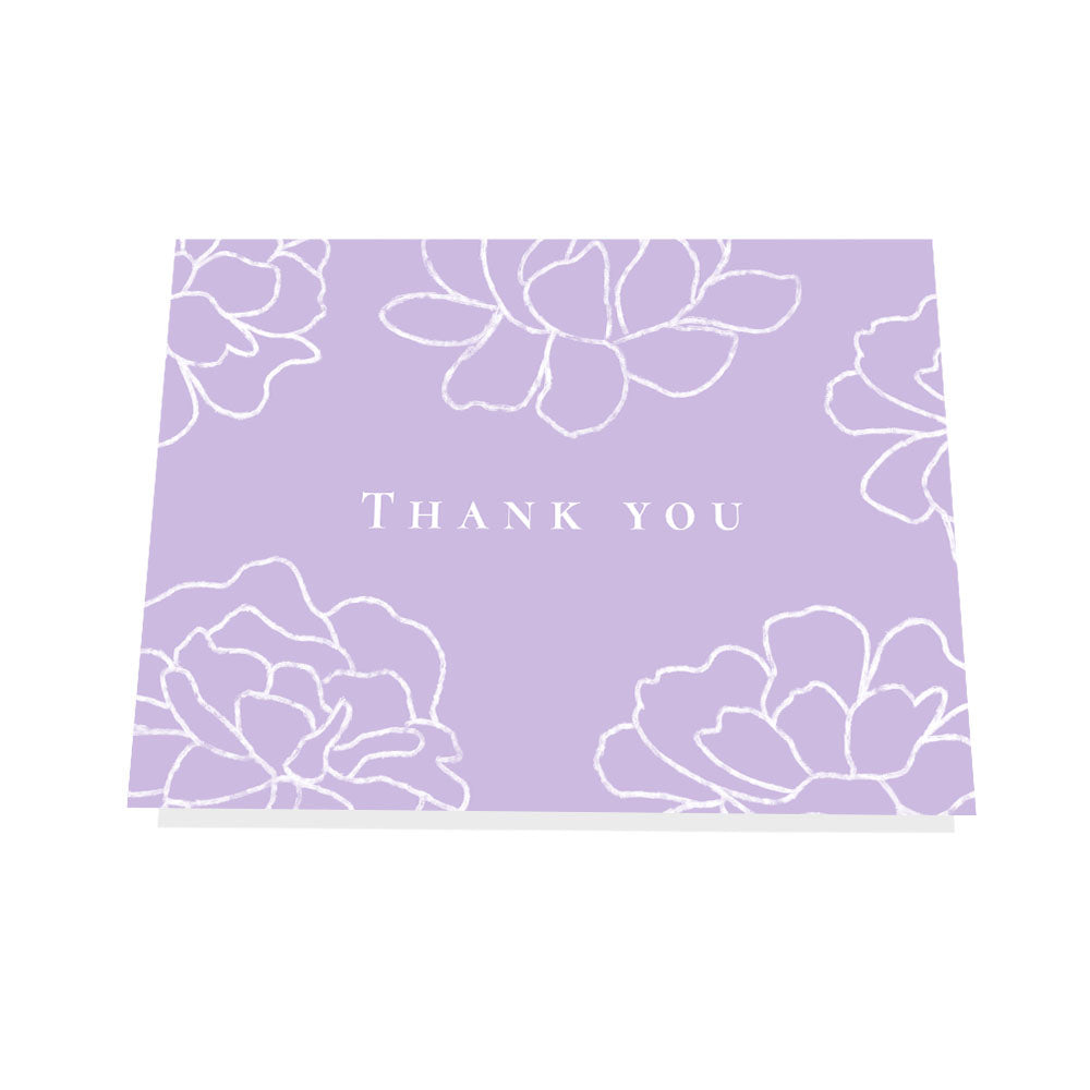 Floral Line Art Thank You Card Set