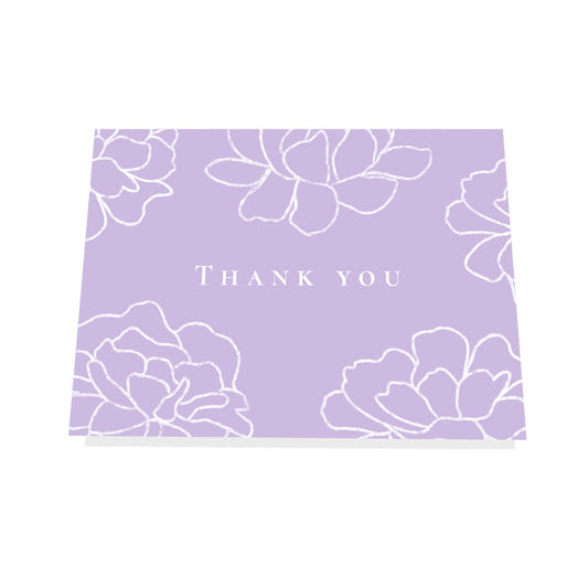 Floral Line Art Thank You Card Set