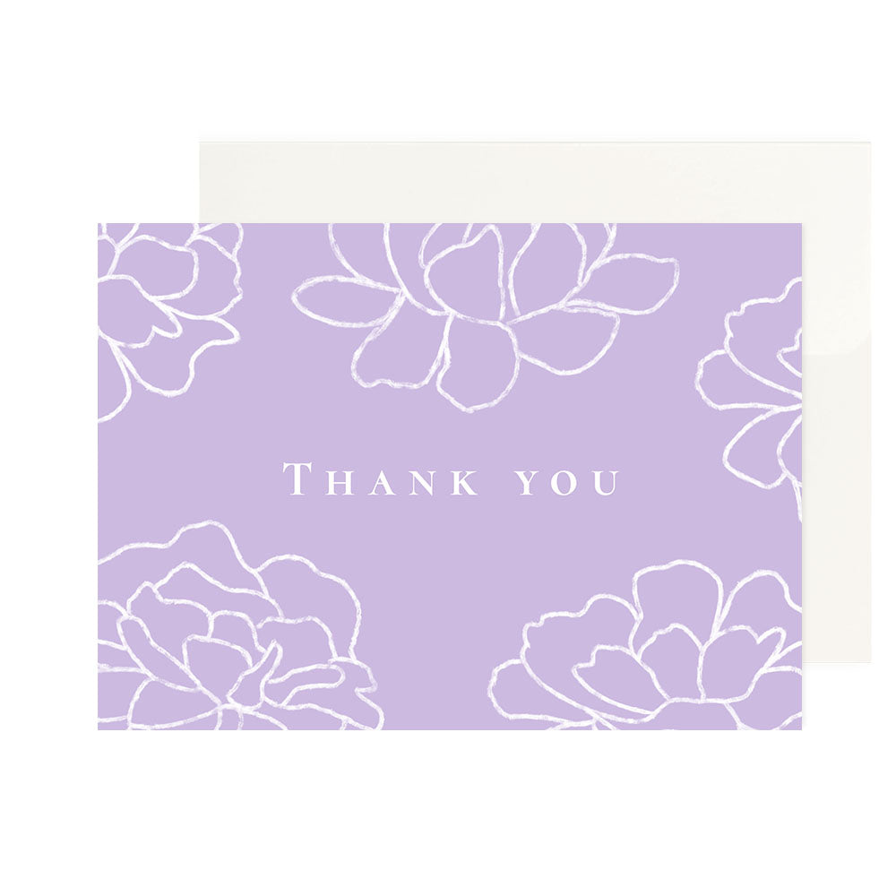 Floral Line Art Thank You Card Set