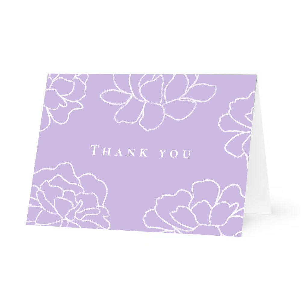 Floral Line Art Thank You Card Set